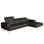 Canapé d'angle en cuir véritable Edeltraut avec structure en bois