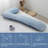 Pregnancy Pillow With Removable Cover, 7-shaped Full Body Maternity Pillow For Side Sleepers 60 Inch -support For Back, Legs, Belly, Hips For Pregnant Women, Blue-1346630716