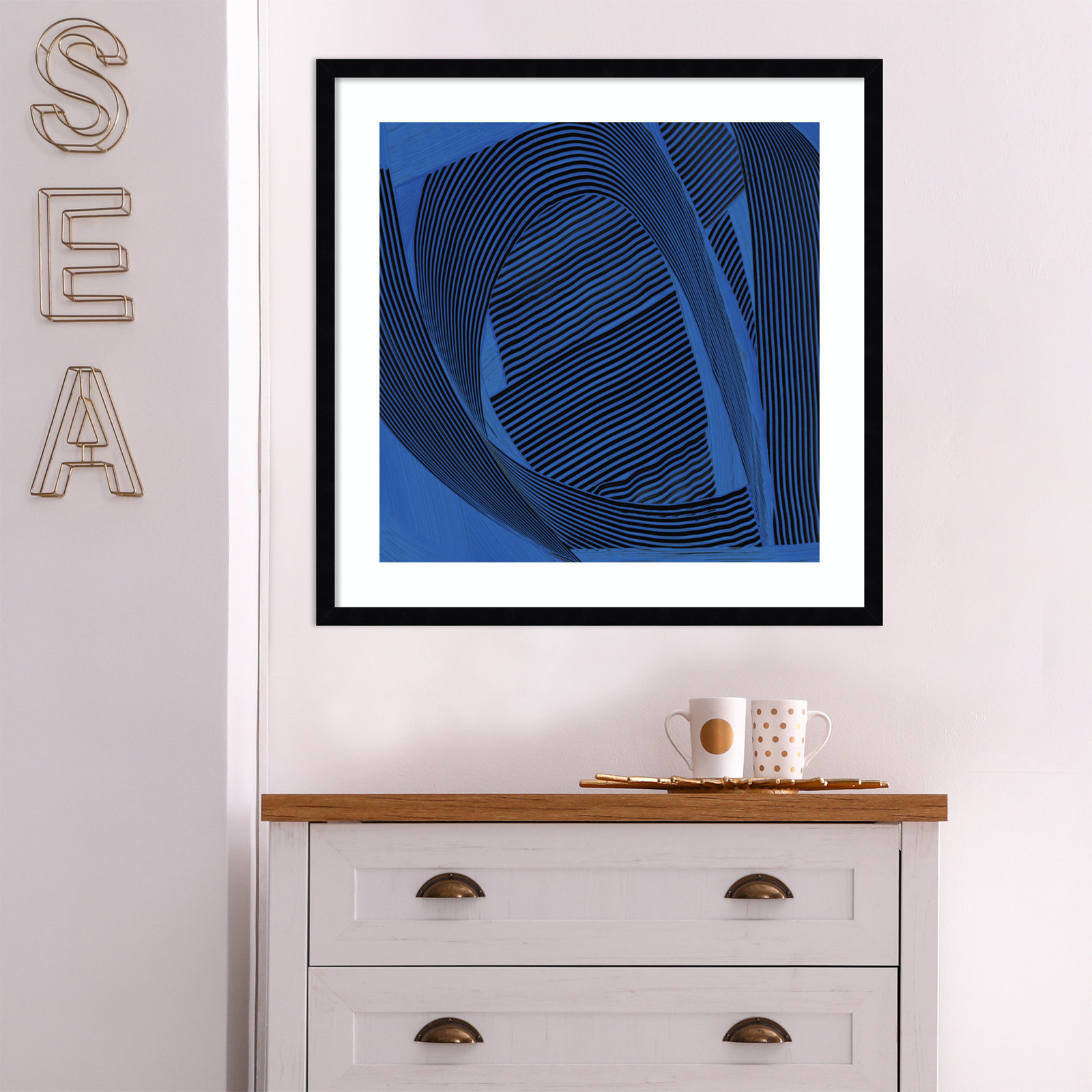 Weaving I by Mike Schick, Black Framed Paper, 19.12" H x 19.12" W x 0.88" D