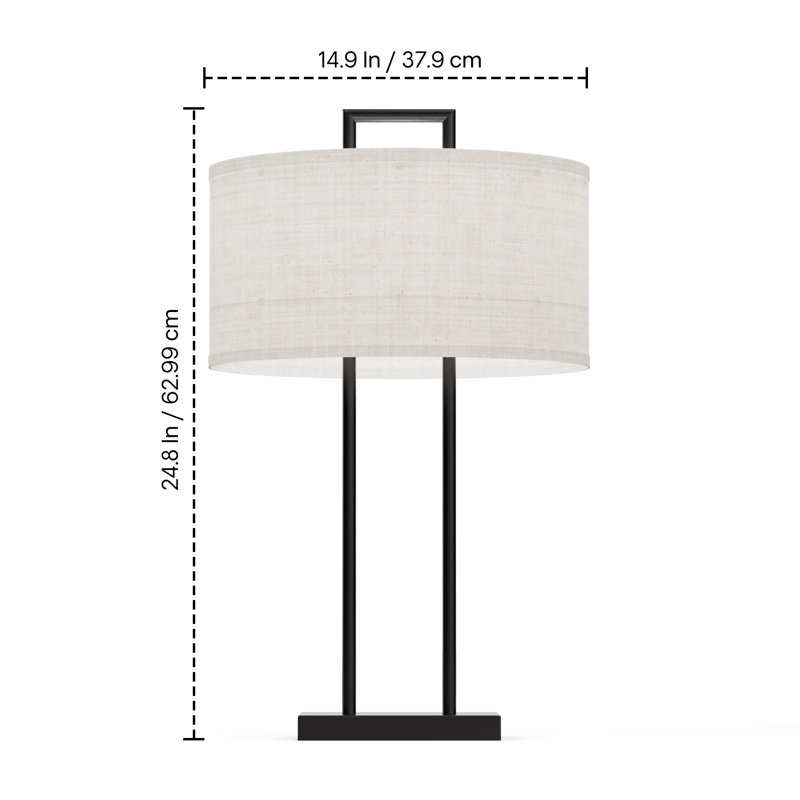Lampe de table moderne avec abat-jour texturé - 25 po - Compatible avec une ampoule E26 - Design chic