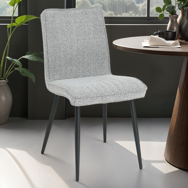 Chaise d'appoint rembourrée capitonnée Lena (ensemble de 2), Gris
