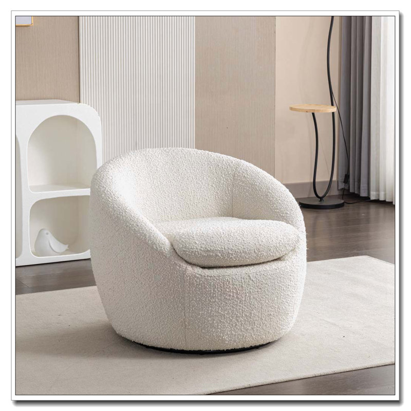 Fauteuil demi-tonneau, pivotant à 360 °, Blanc