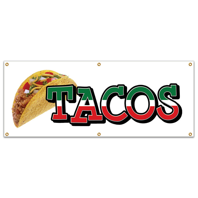 Vinyle 13 oz avec œillets Tacos Banner