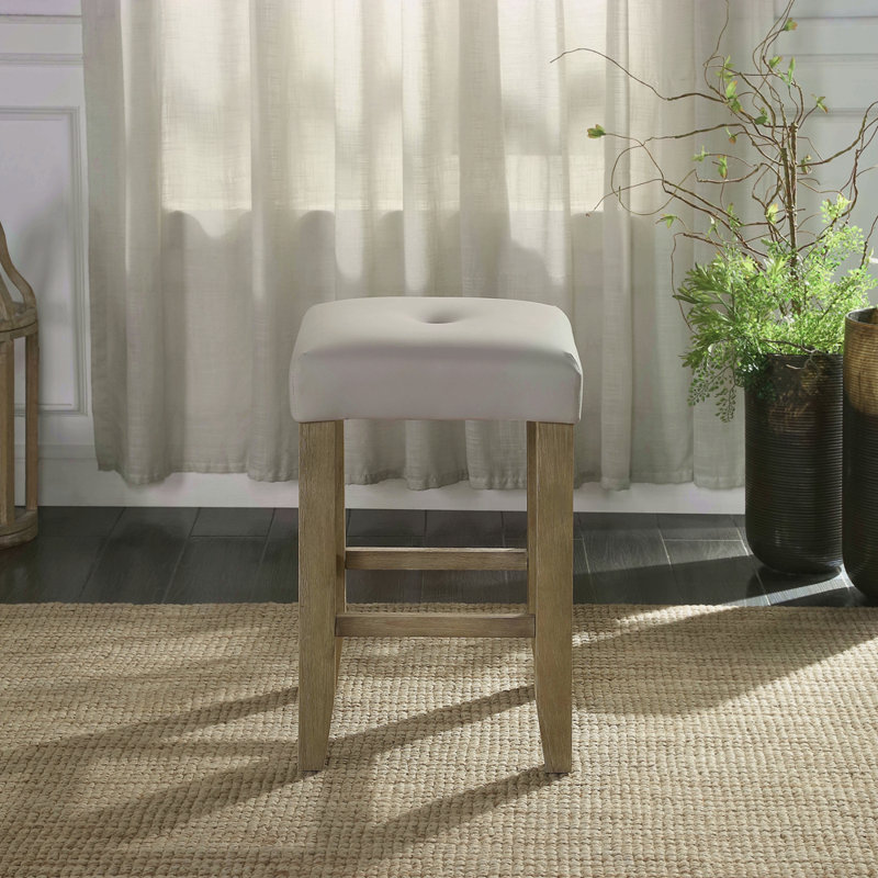 Tabouret à hauteur de comptoir en cuir synthétique gris et chêne (ensemble de 2)
