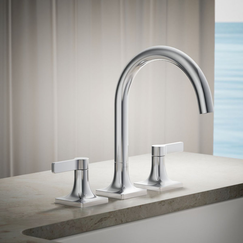 Deck Mounted Bath Faucet, Polished Chrome