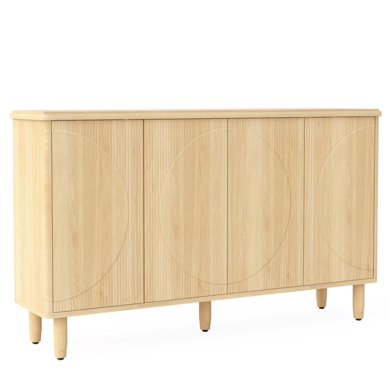 Buffet 59,74 "moderne en noyer avec rangement, Noyer