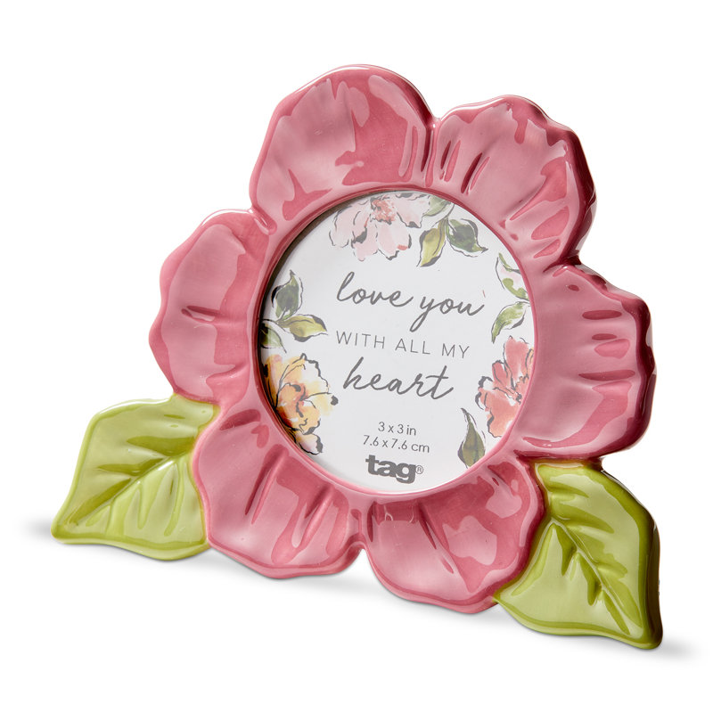 Bloom Photo Frame Pink Earthenware Everyday 3x3