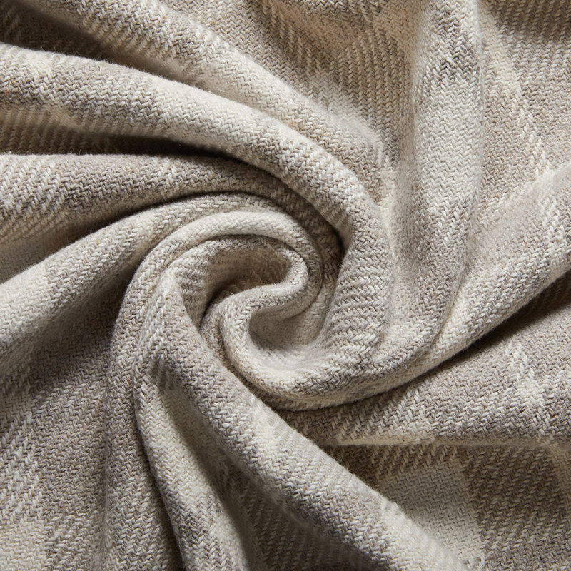 Jeté rayé ou à carreaux 100% coton 50 x 60 avec franges - idéal pour un lit, un canapé ou une chaise, Carreaux