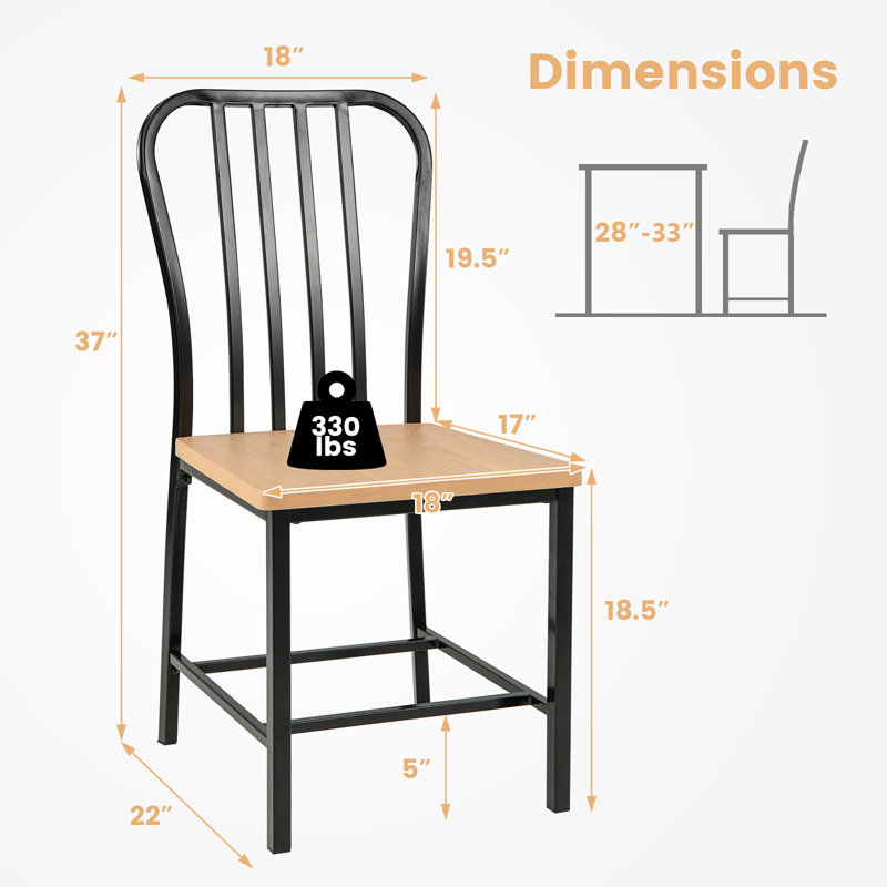 Vlasios 18.5'' H Side Chair, Black