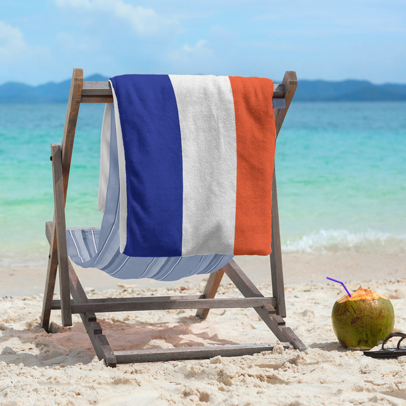 Beach Towel, Light Gray/Blue/Orange