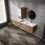 Meuble-lavabo 84 po avec lavabo et armoire latérale 84 po - Charnières de porte à fermeture douce pour une salle de bain facile Esthétique silencieuse et silencieuse