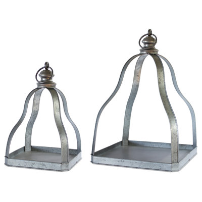 2 Piece Metal Lantern Set