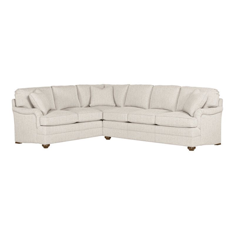 American Bungalow 2-Piece East Lake Modular Corner Sectional, Havana, Instant Parchment