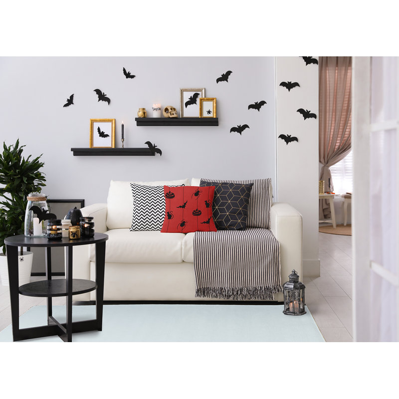 Coussin Halloween, H 20 po x l 20 po, Rouge, Carré