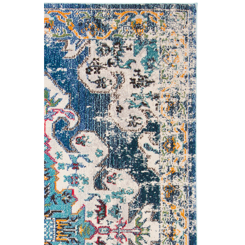 Tapis oriental bleu / gris / beige Felty, Rectangle 2 pi 2 po x 4 pi