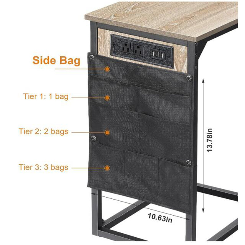 Netram End Table Set and Built-In Outlets