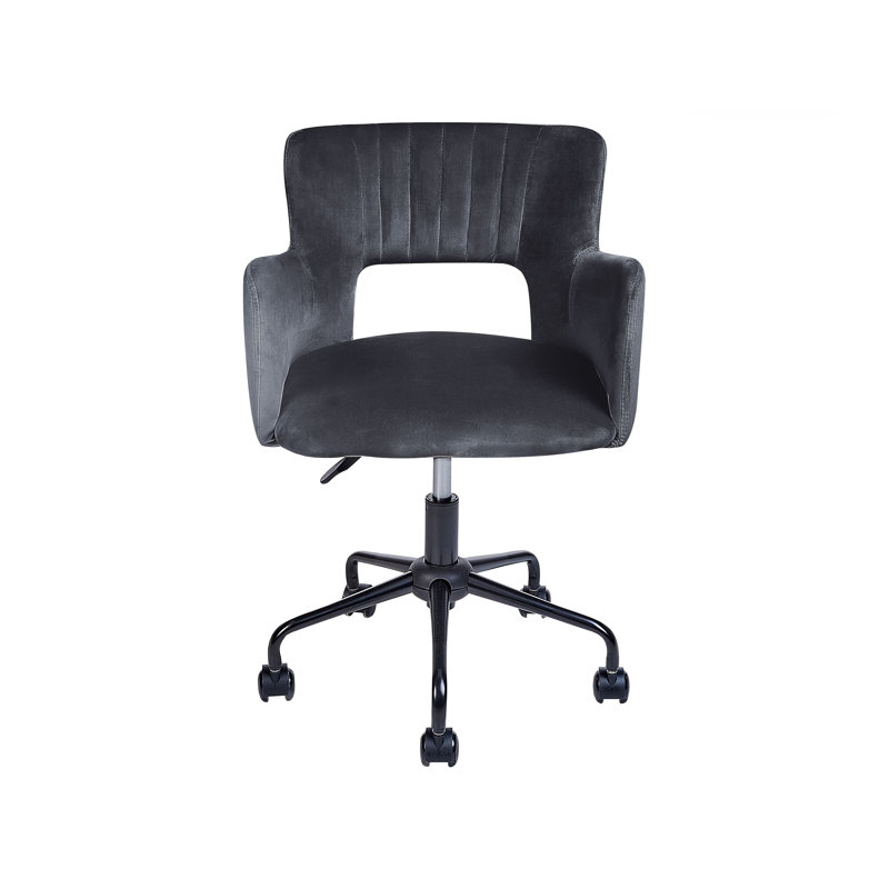 Komor Velvet Office Chair, Black