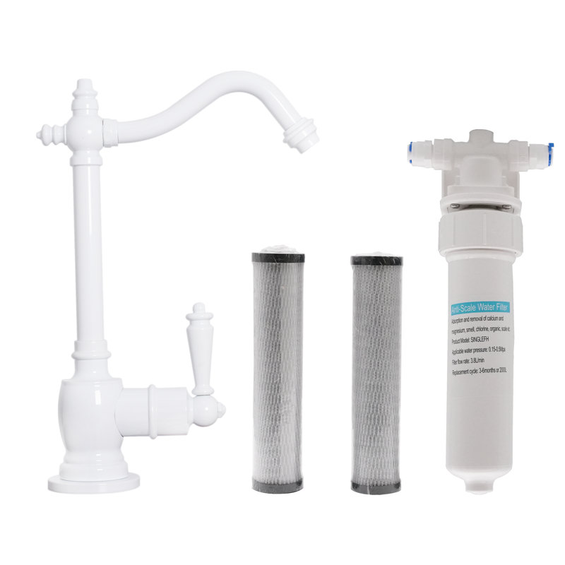 Robinet de cuisine avec distributeur de savon Westbrass, Blanc thermolaqué