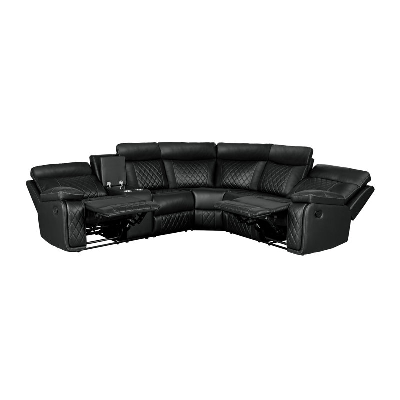 Fauteuil inclinable manuel de cinéma maison avec porte-gobelet, canapé inclinable avec rangement en polyuréthane pour le salon, cinéma maison, noir
