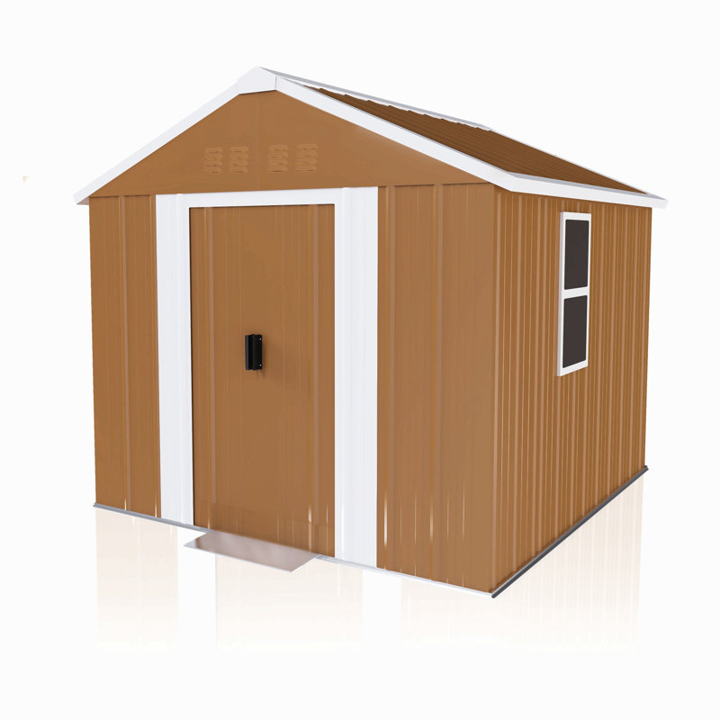 Heavy-Duty Metal Storage Shed With Windows, Lockable Door & Ventilation - Weatherproof Outdoor Garden Shed For Backyard, Lawn, And Tool Organization,Without Floor