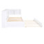 Lit de jour simple avec couchette, armoires de rangement et ports en blanc - Construction en bois massif Lit gigogne simple et chargeurs-1358724083