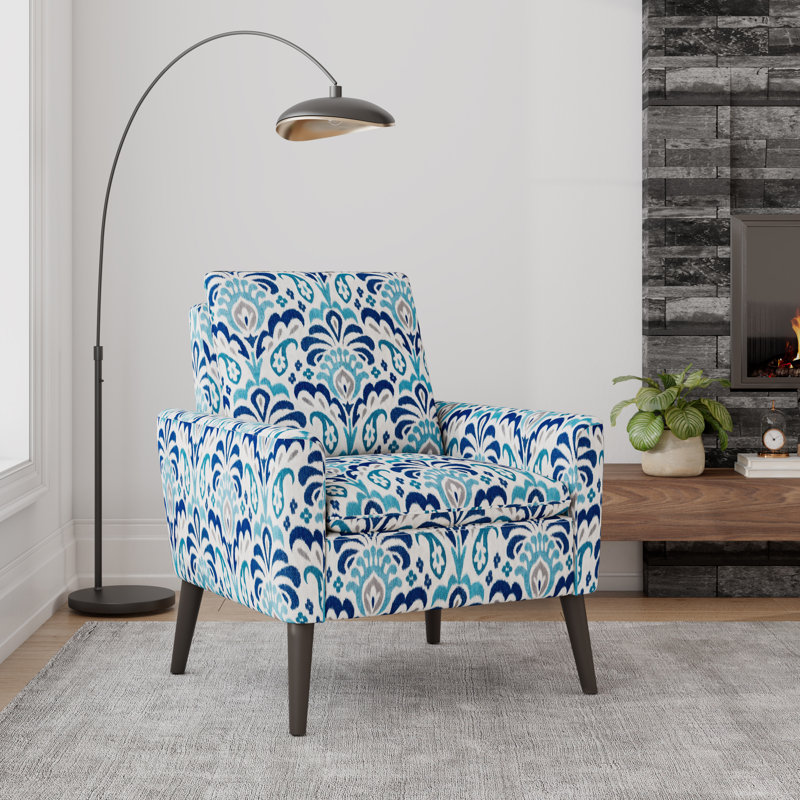 Fauteuil de 29,5 po de largeur conforme Mais11 CAL Mais7, Bleu / polyester gris