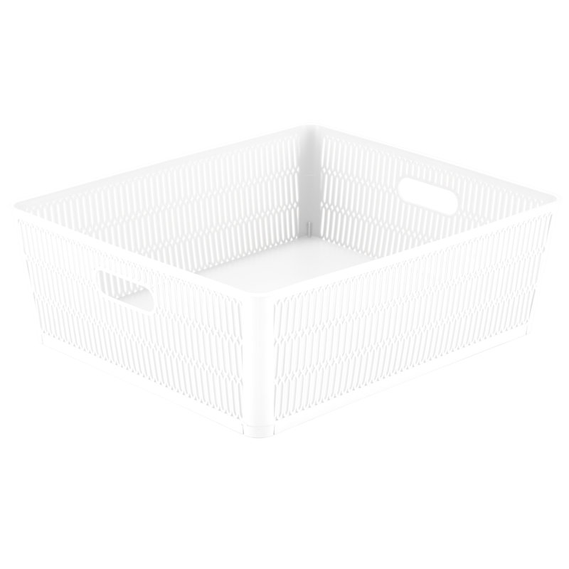 Ensemble de bacs en plastique Slide, Blanc, H 5 po x l 12,99 po x P 15 po