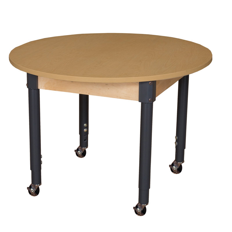 Table d'activité circulaire à hauteur ajustable, L 36 po x l 36 po, Oui, 20 po à 31 po