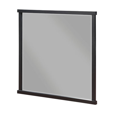 Acy Dresser Mirror, Elegant 40X40 Square Frame, Modern Black Wood