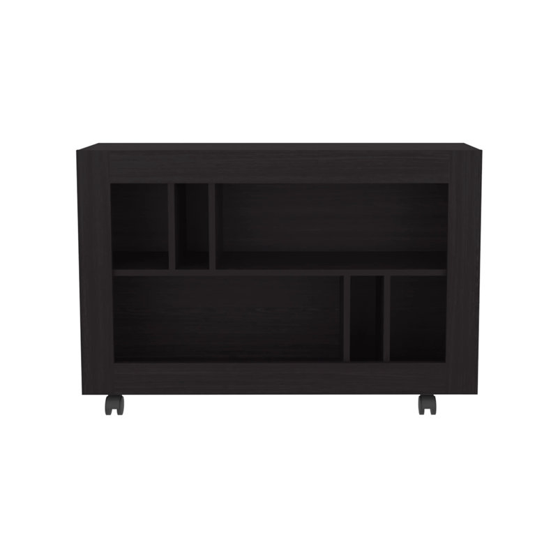 Console Table In Melamine With Open Storage, Wenge