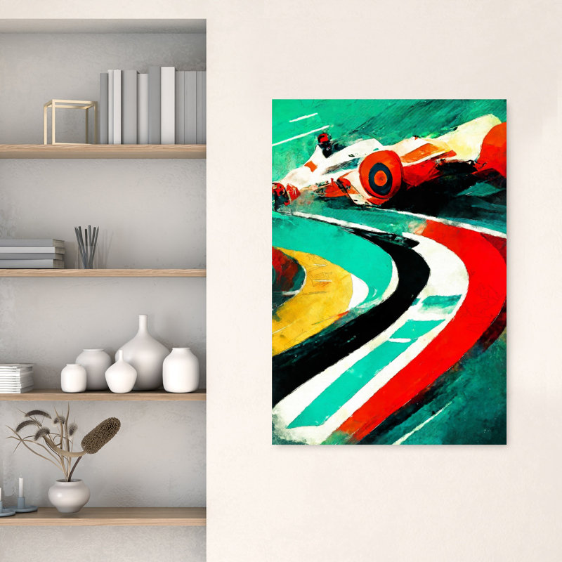 Art mural Vivid Racing Action, 48" H x 32" W
