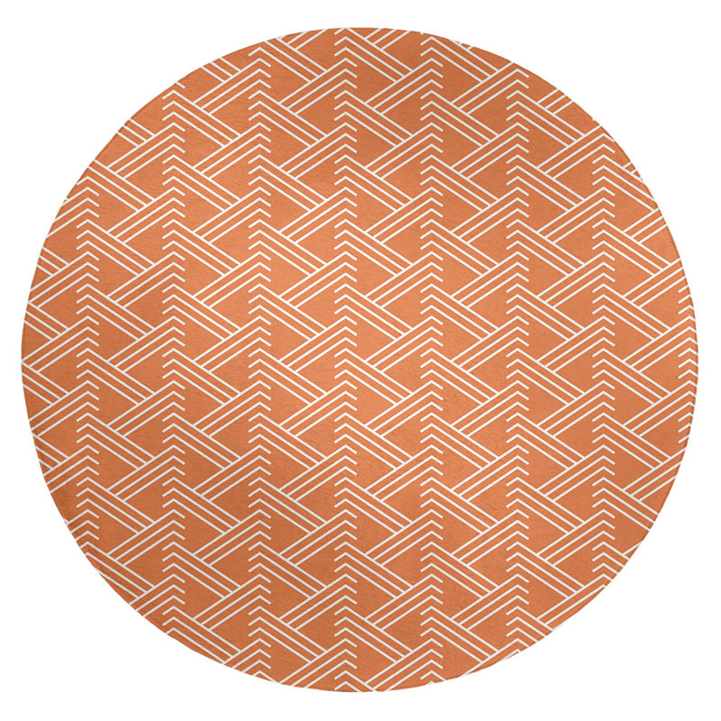 Chenille Geometric Indoor Rug, Round 5'