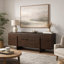 Buffet décoratif Kyi, 2 portes et tablettes, brun riche 63 pouces