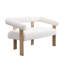 Causeuse ronde avec accoudoirs (beige et naturel)