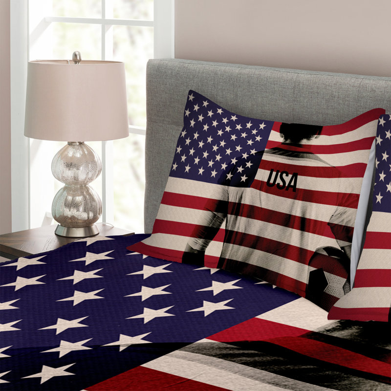 Soccer Bedspread Set with Shams, 220 x 264 cm