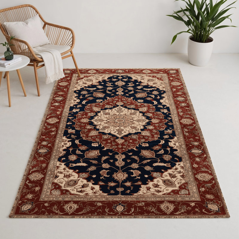 Tapis d'intérieur et d'extérieur brun Persian, Rectangle 5 pi x 7 pi