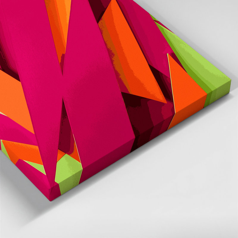 Abstract Shapes 19 Red Canvas Wall Art, 16" H x 16" W