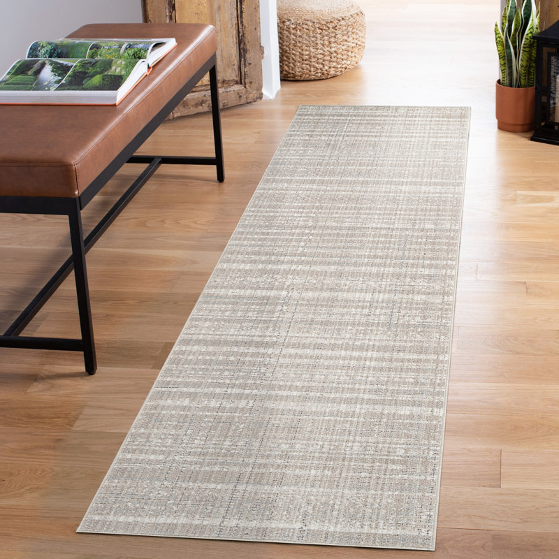 Washable Living Room Motif Traditional Area Rug – Soft Polypropylene Weaving, Low Pile, Non Slip Cotton Backing for Elegant Indoor Spaces, Beige