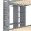 Lit superposé avec lit inférieur démontable et bureau, structure de lits superposés en bois massif avec tablettes intégrées et garde-robe, peut être converti en lit mezzanine-640865746-640865748