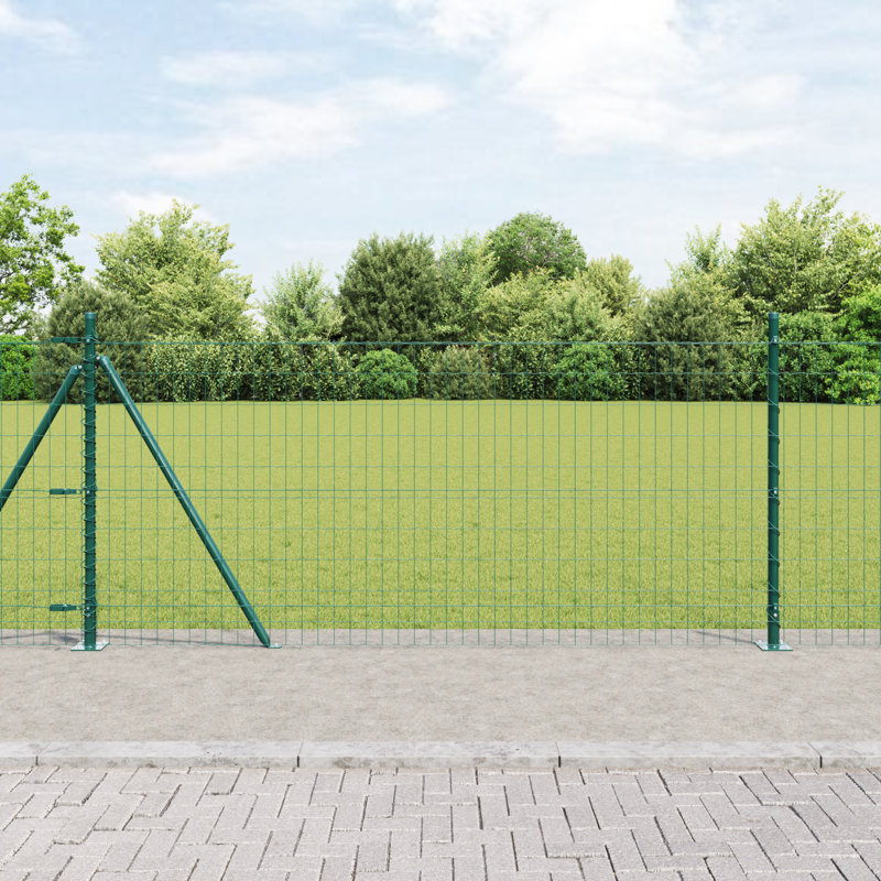 Galvanised Steel Border Fencing, Green, 80 x 1000 x 0.2 cm