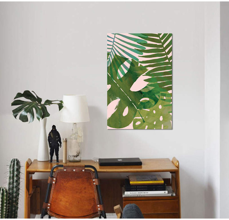 « tropical enchevêtrer ii », art sur toile, H 18 po x l 12 po x P 1,5 po, Toile tendue