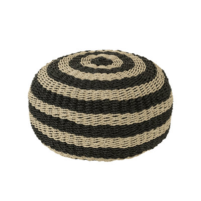 Spring / Summer 2024 50cm Wide Round Striped Pouffe Ottoman