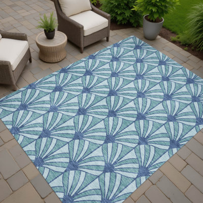 Machine Washable Indoor/Outdoor Lipman ACN2426 Mid-Century Modern Rug