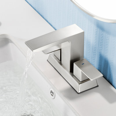 Waterfall Bathroom Sink Faucet 4 Inch Faucet 2 Handle Lead-free Centerset Bathroom Faucet With Water Supply Lines Pop Up Drain 2 Or 3 Holes Bathroom Basin Lavatory Mixer Taps
