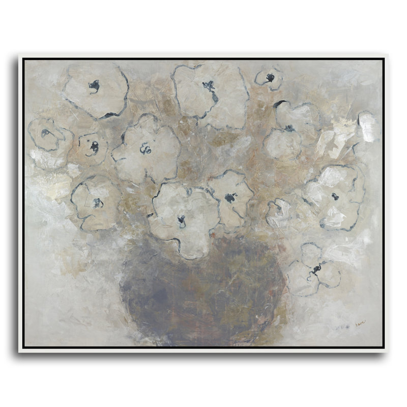 Vase Ag - peinture sur toile, Laguna encadré blanc