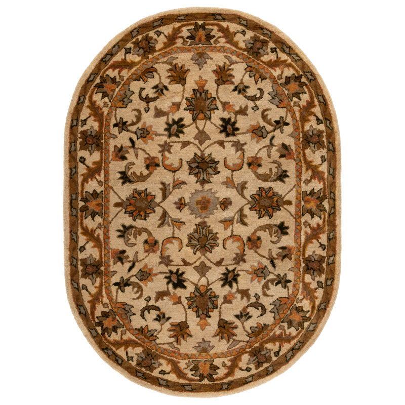 Tapis oriental en laine touffeté à la main Dunbar, Ovale 4 pi 6 po x 6 pi 6 po