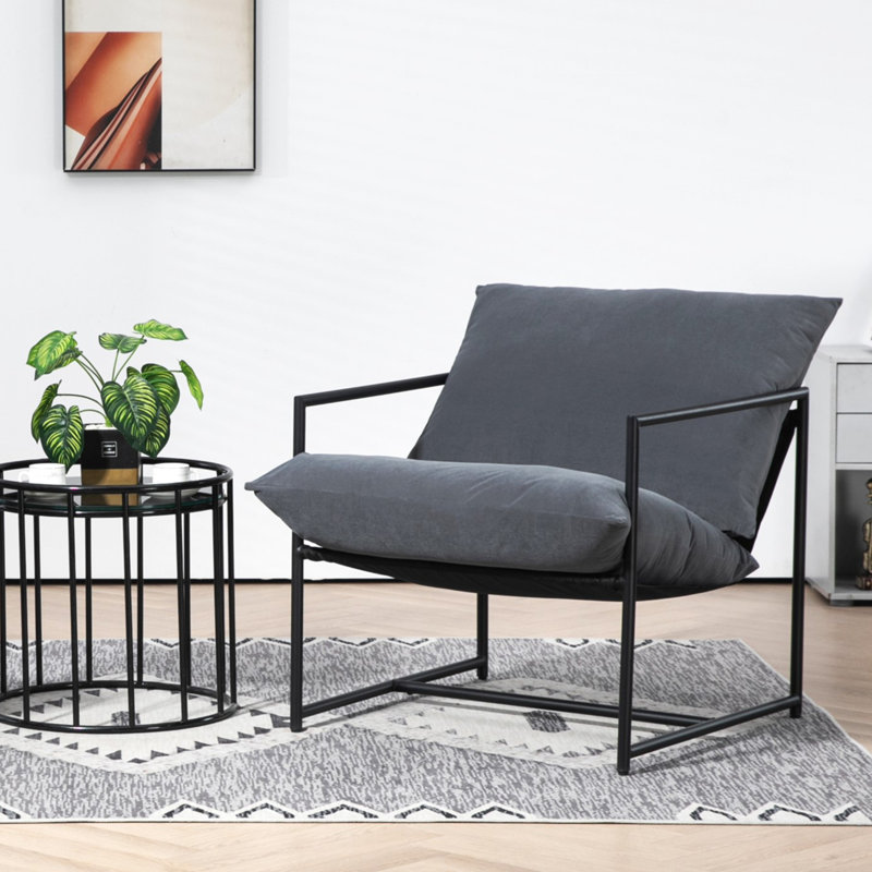 Fauteuil d'appoint élégant en velours moderne, Gris