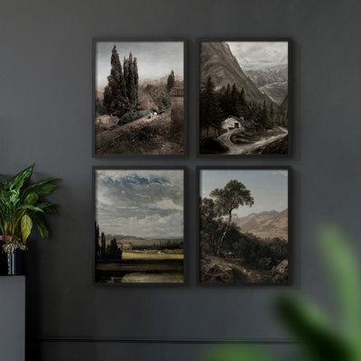 «Vintage Landscape Cxxxi», 4 pièces sur papier