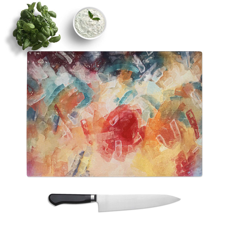 Glass Lets Dance in Abstract Chopping Board, 28.5 cm W x 20 cm L