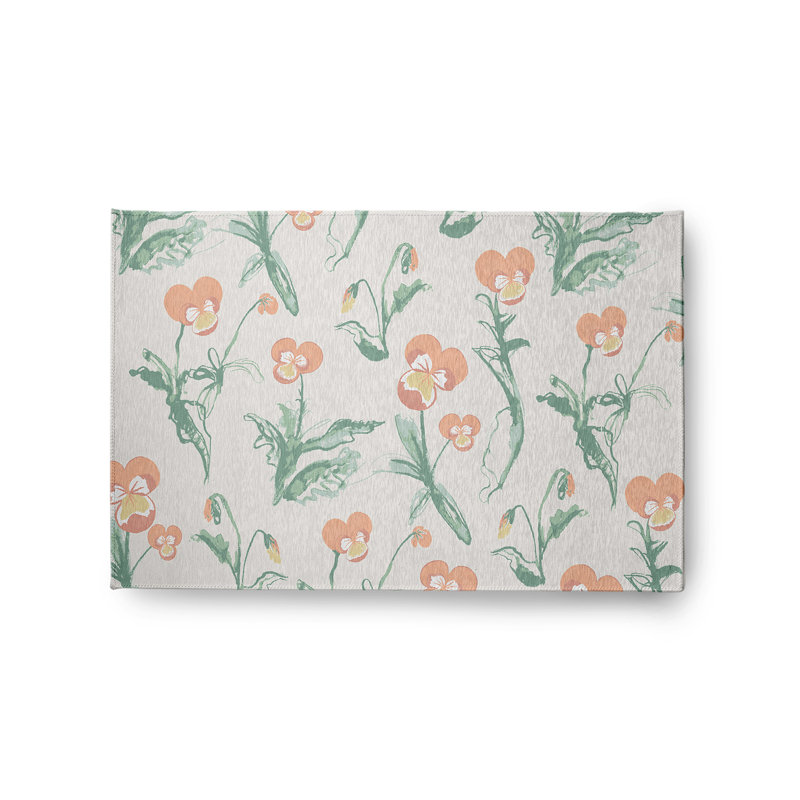 Chenille Floral Indoor / Outdoor Rug, Rectangle 2' x 3'